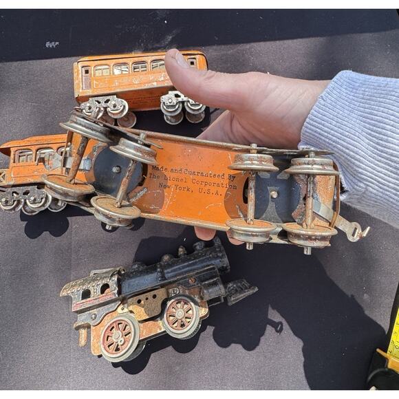 Rare 1920’s Lionel Prewar O Gauge Train Cars & American Flyer Engine Set - Picture 8 of 12